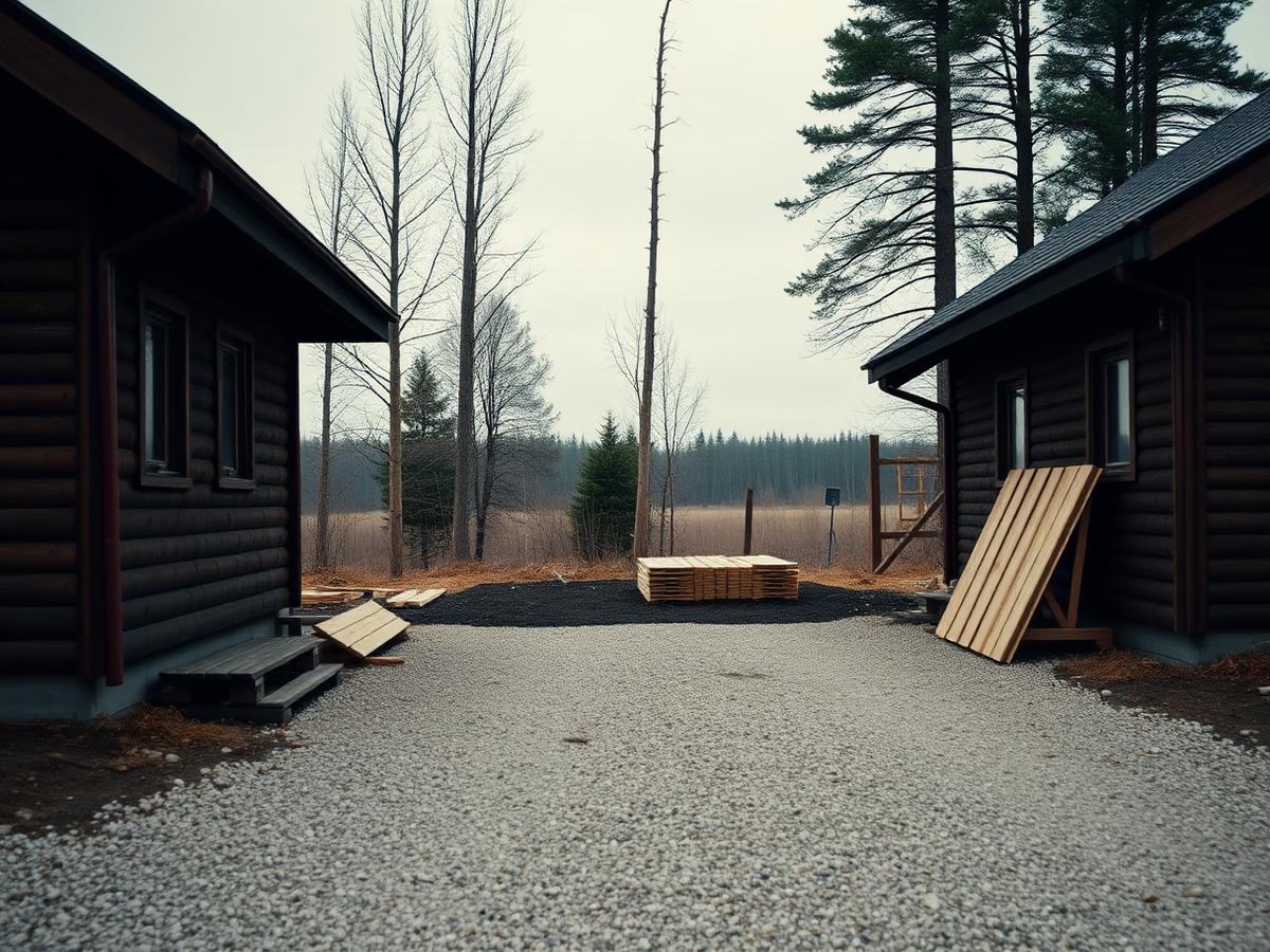 Tom grusuppfart utan struktur innan carporten byggs